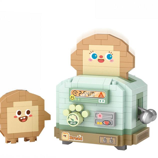 House Building Blocks Household Appliance Dessert Store Street View Snack Children's Toys Boys Girls Gifts Compatible With