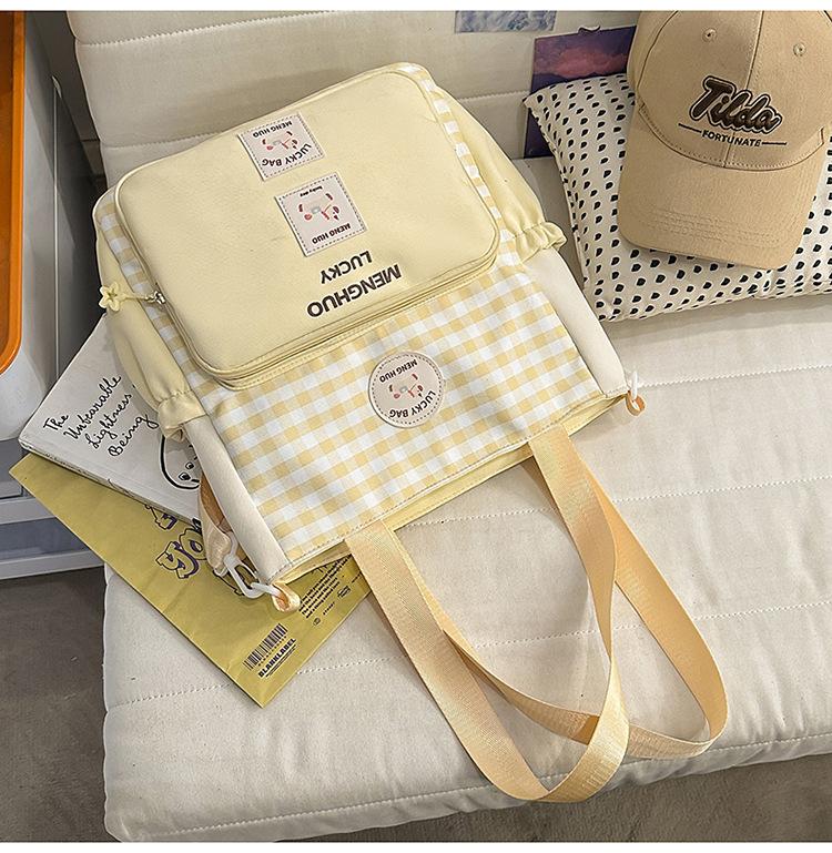 Schoolbag Girl Small Fresh Junior High School Student Schoolbag Ins Style Pattern Cute Lightweight Campus Backpack Versatile Tutoring Bag