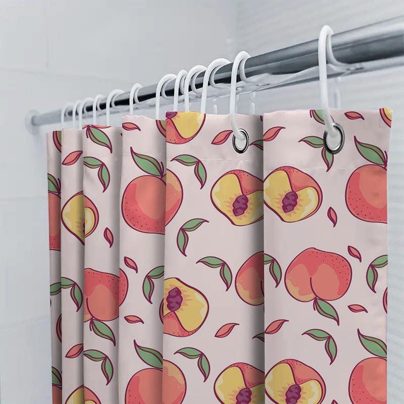 Pink Peach Print Shower Curtain Creative Bathroom Decor For Girls Bathrooms Modern Home Decoration 72X84 Inches