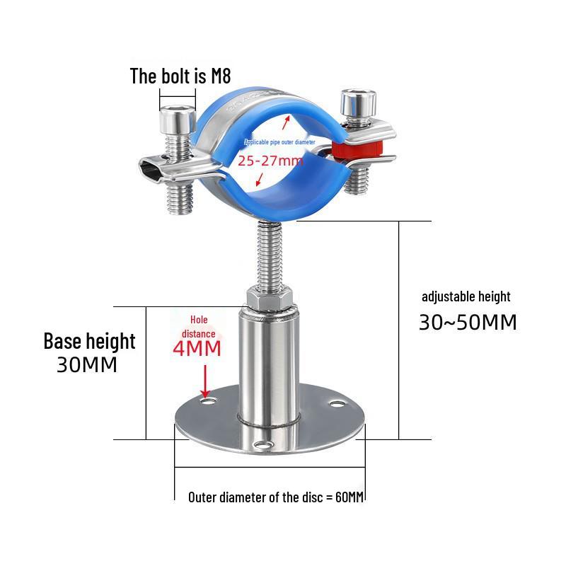 Stainless Steel Pipe Fixing Bracket Clamp for Gas and Water Pipes