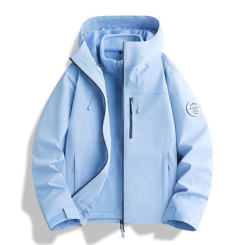 3-in-1 Fleece Lined Waterproof Windproof Jacket Outdoor Hiking Camping Skiing
