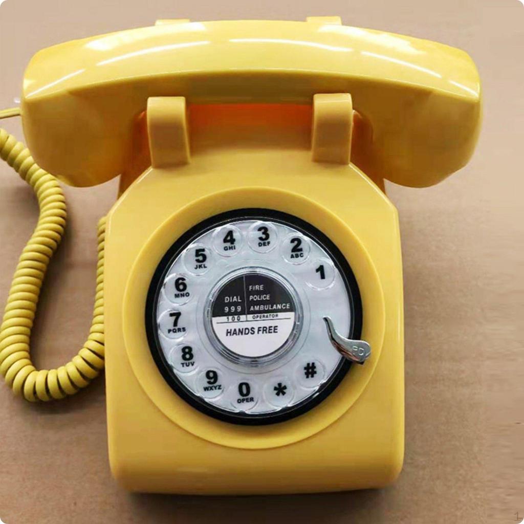 Antique Desk Phone Classic Design Decorative Rotary Dial Telephone for Home Decor