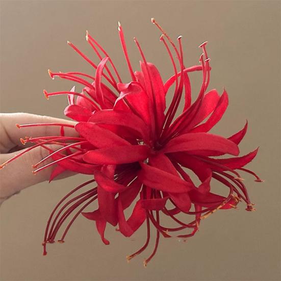 1/2/3Pcs Girl Hairpin Tassel Hair Accessory with Flowing Metal Chain Hibiscus Flower Design Lightweight Handmade Hair Clips