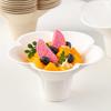 10Pcs Petal Shaped Disposable Paper Bowl Picnic Birthday Party Handheld Home Ice Cream Dessert Packing Cup Fruit Oat Yogurt Bowl
