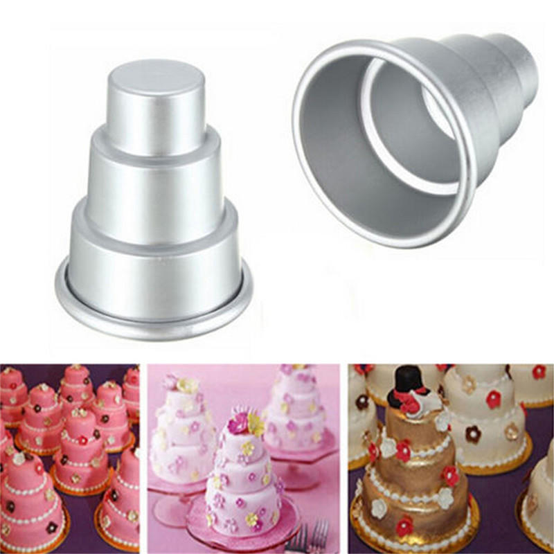 Diy Mini 3-Tier Cupcake Pudding Chocolate Cake Mold Baking Pan Mould Party