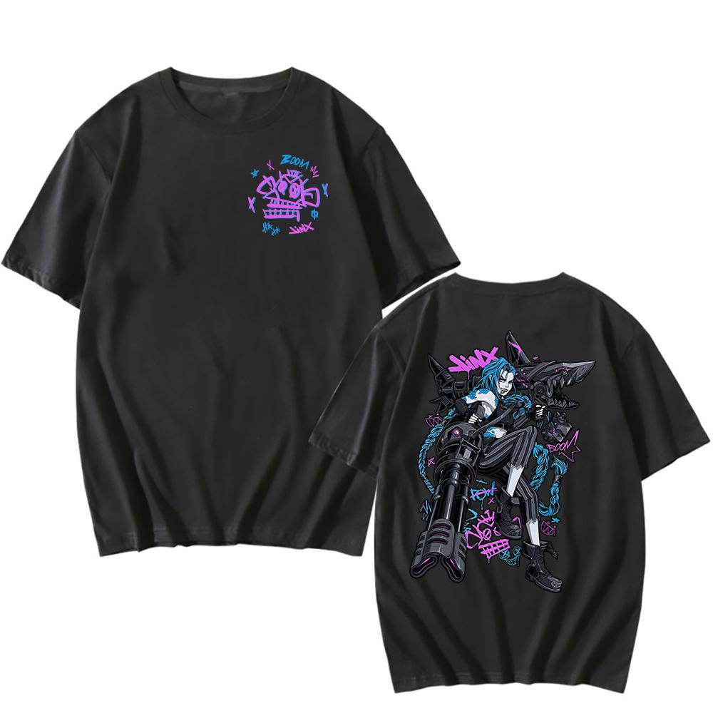 Boom Monkey Jinx Arcane T-shirt Hot Game TV Series Printing Tshirts Cotton High Quality O-neck Tee-shirt Short Sleeve Unisex Tee