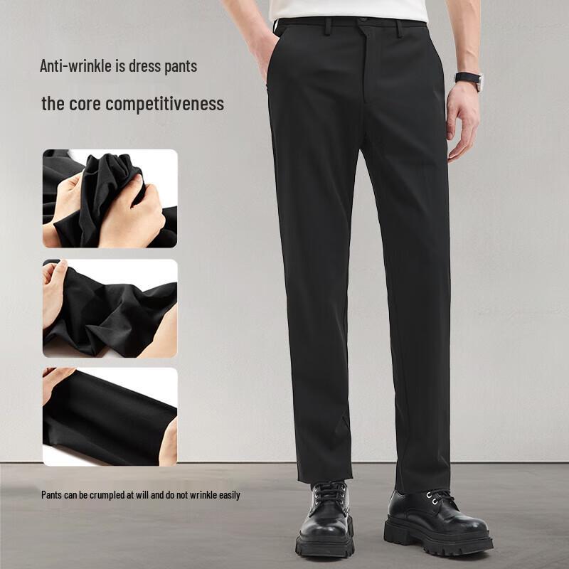 SEPTWOLVES Men's Tencel Blend Straight Fit Business Casual Pants