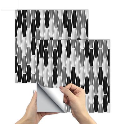 10 Stuks Zwart-Wit Peel-N-Stick Backsplash Tegel Sticker Vinyl Wandbekleding Voor Keuken Stok Op metro Mozaïeken Tegel