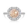 Copper Light Luxury Elegant Dahlia Cut High Carbon Diamond Sugar Cube Ring Women'S Jewelry