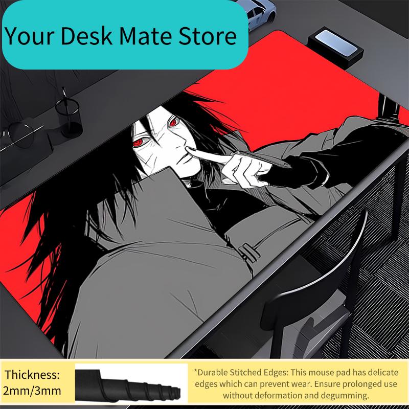 Office Mouse Pad Naruto Madara Uchiha Anime Gaming Accessories Large Carpet Gamer Computer Keyboard Pad Rubber Desk Mat Mausepad