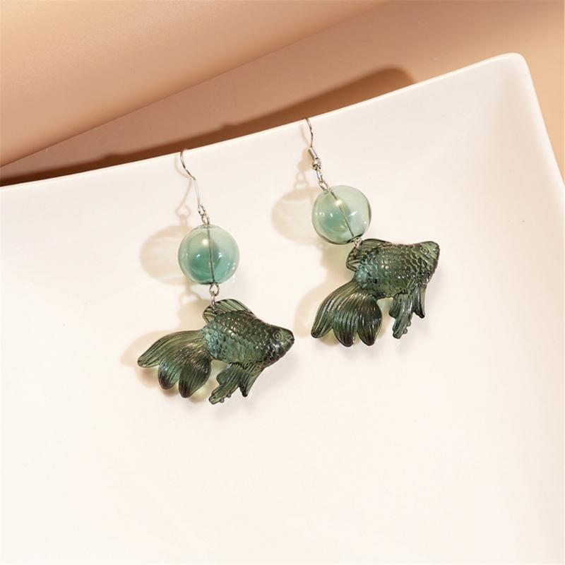 Hängeohrringe Goldfisch-Ohrringe Ohrclips Damen Hängeohrringe Damenmode-Ohrringe Geeignet für den täglichen Gebrauch