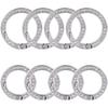 8pcs 4 Styles Alloy Crystal Rhinestone Spring Gate Rings, Ring, Platinum, 28.5~34x5mm, Inner Diameter: 19~24.5mm, 4pcs/style