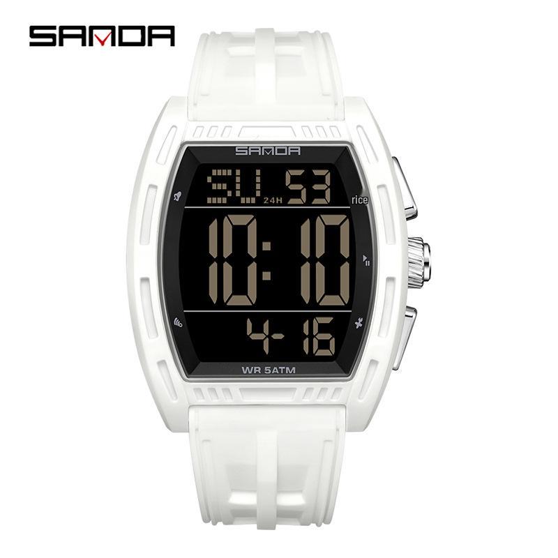 Sanda Men's Sports Watch - Luminous, 50M Waterproof, Electronic, Countdown Timer, Alarm, Calendar, Multifunction.
