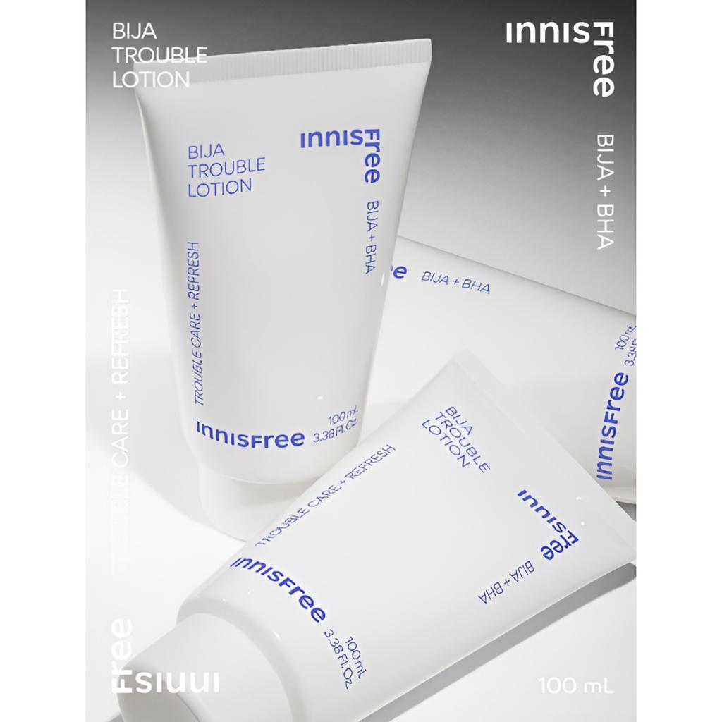 Innisfree Bija Trouble Skin & Lotion Set (Toner 170ml + 25ml / Lotion 100ml + 25ml)