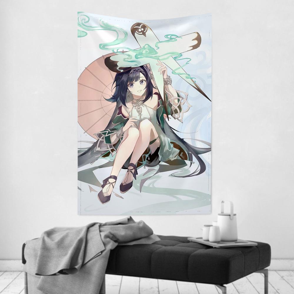 Lan Yan Genshin Impact Tapestry Room Decor Wall Cloth Party Hanging Background Room Decor Baby Room