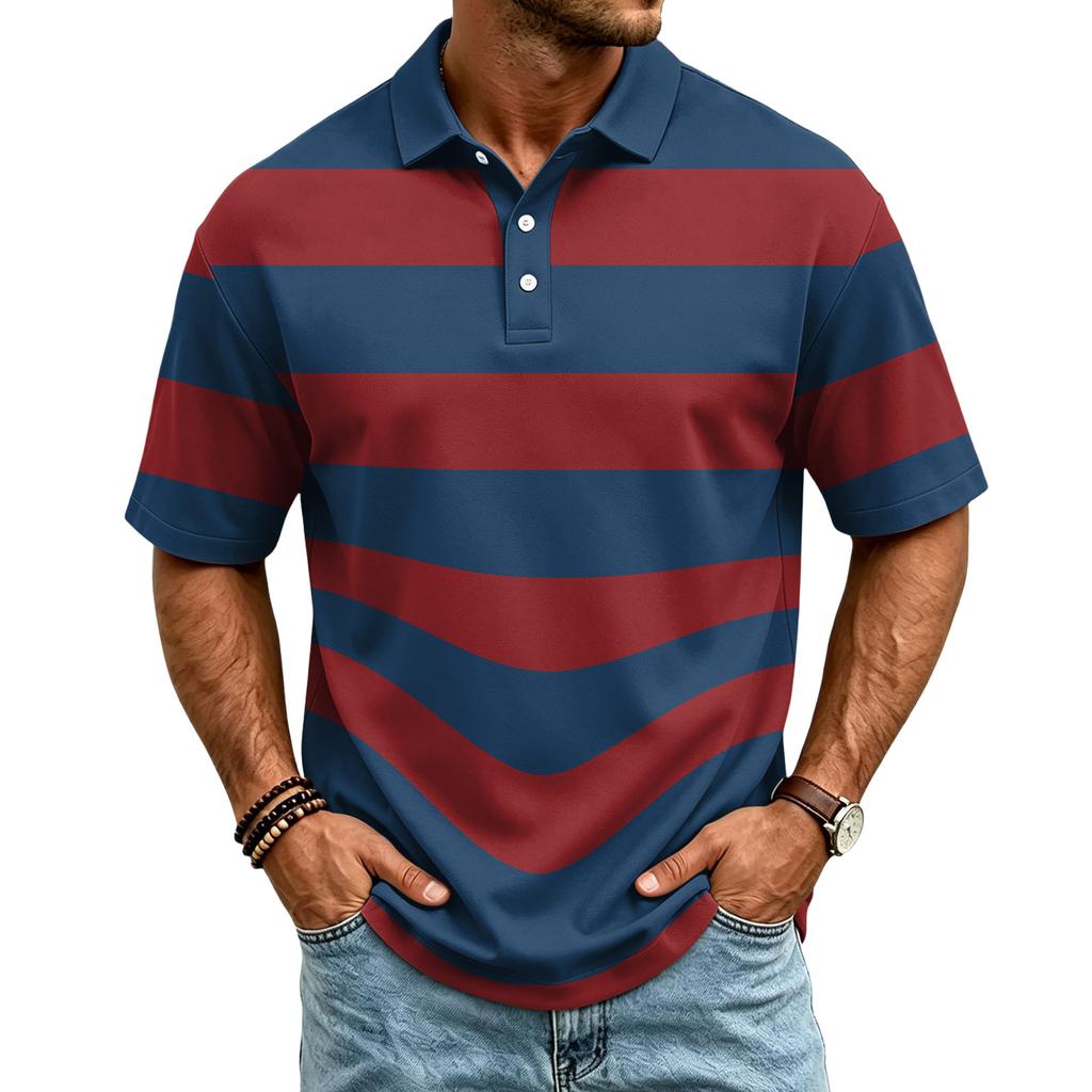Men's Casual Quick Dry Mesh Polo Shirt Lightweight Breathable Golf Performance Shirt with Button Collar for Outdoor Sports and Everyday Wear