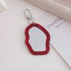 New Irregular Mini Makeup Mirror Keychain Resin Bag Charm Portable Touch-Up Mirror Pendant For Fashion Commute Purse Backpack