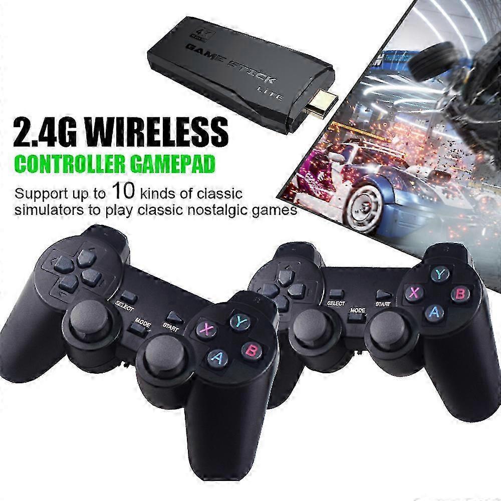 64G Kabellose 4K HDMI Videospielkonsole Retro 20000+ Spiele TV Stick 64G mit 2x Kabellosen Controllern