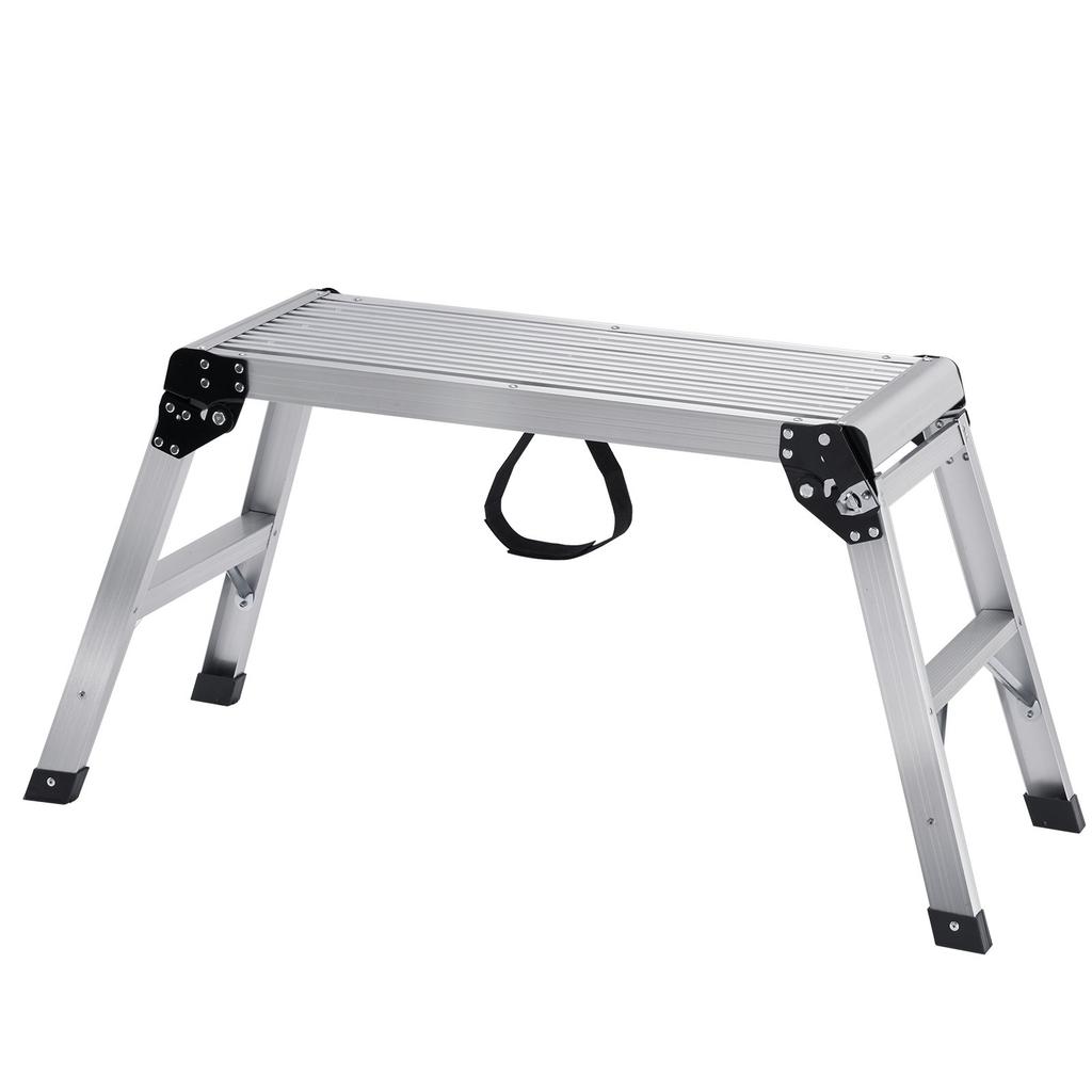 VEVOR Folding Work Platform, 330 Lbs Load Capacity, Aluminum Drywall Stool Ladder, Heavy Duty Work Bench W/ Non-Slip Feet, Ideal for Washing Vehicles