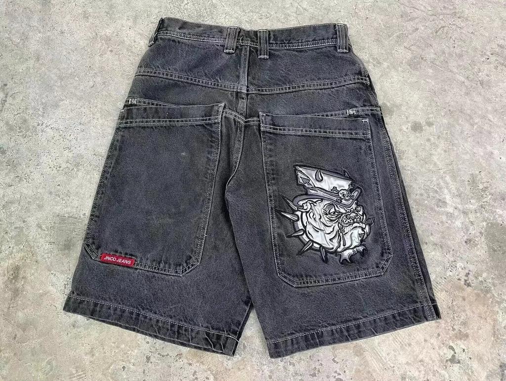 European and American high street shorts skateboard pants pattern couple hiphop hip hop denim shorts source manufacturer wholesale