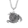 Nordic Vikings Wolf Tooth Pendant Necklace 316L Stainless Steel Hip Hop Rock Fashion Leather Rope Chain Jewelry Gifts