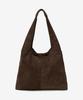 Minav Margaret Suede Shoulder Bag [Dark Brown]