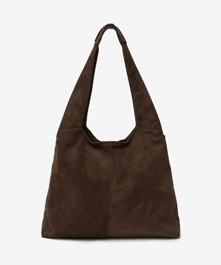Minav Margaret Suede Shoulder Bag [Dark Brown]