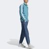 Adidas Originals Three Stripes Color Block Logo Stand Collar Long Sleeve Sweatshirt Men Sweatshirt Blue IL2499