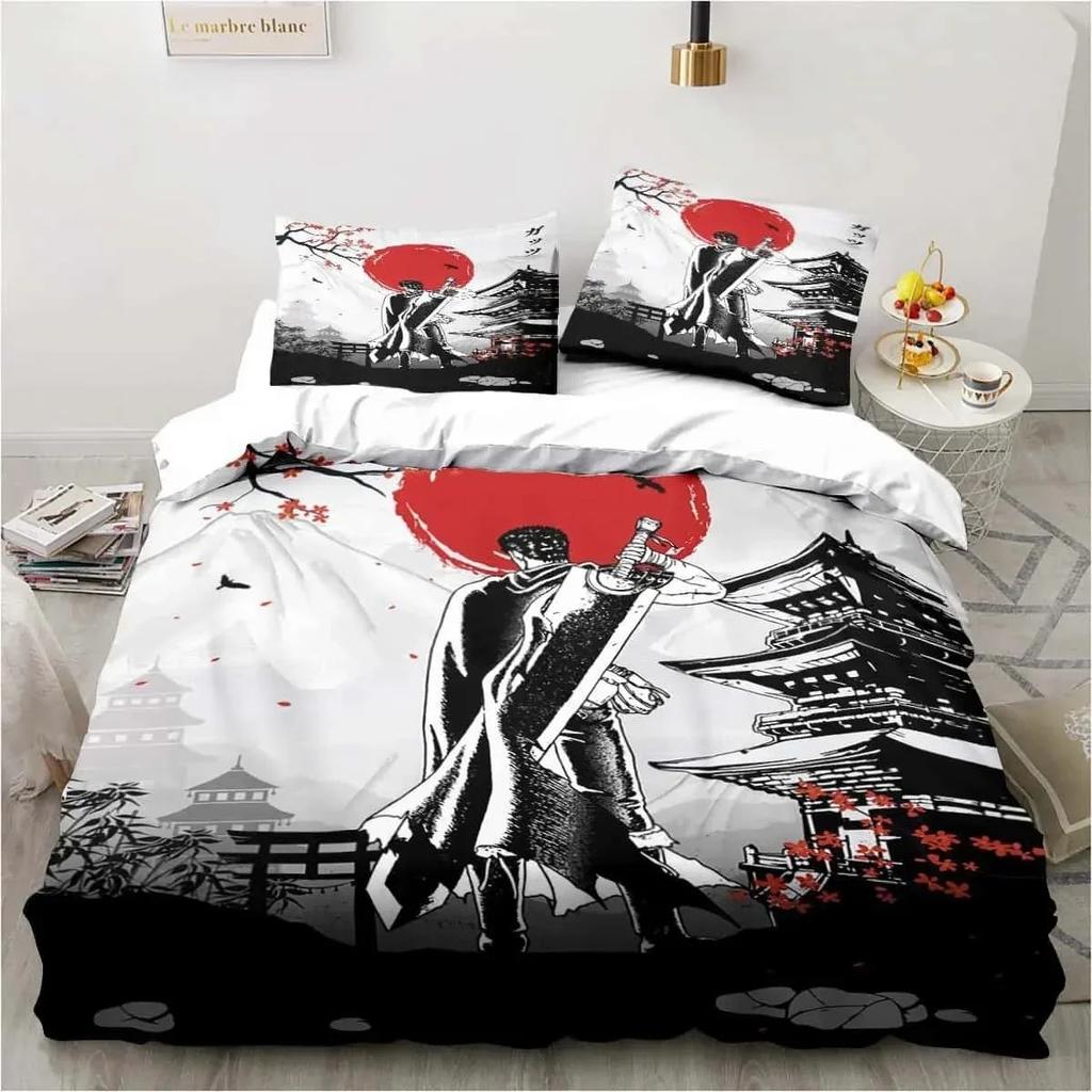 Polyester Comfortable Anime Print Duvet Cover Set With Duvet Cover And Pillowcases King Queen Twin Sizes For All Ages