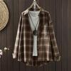 Navava Women Casual Check Long Sleeve Shirt Nb2958