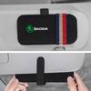 BAVK9 Car Interior Sun Visor Storage Box Eyeglasses Holder Sunglasses Clip For Skoda S Octavia Rapid Fabia Superb KAMIQ Roomster VRS