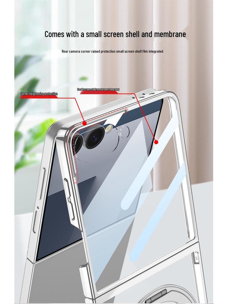 SAMSUNG Z Flip7 Magnetic Transparent Case with MagSafe Stand