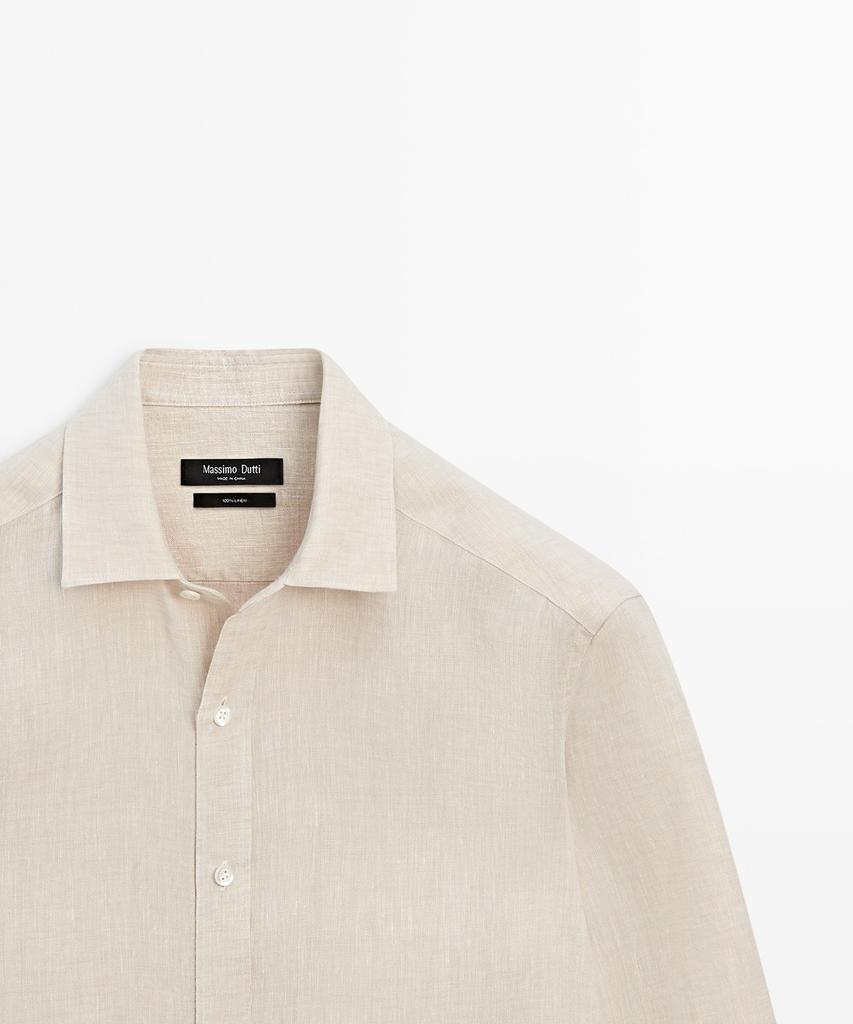 Masimodutti Regular Fit Washed 100% Linen Shirt