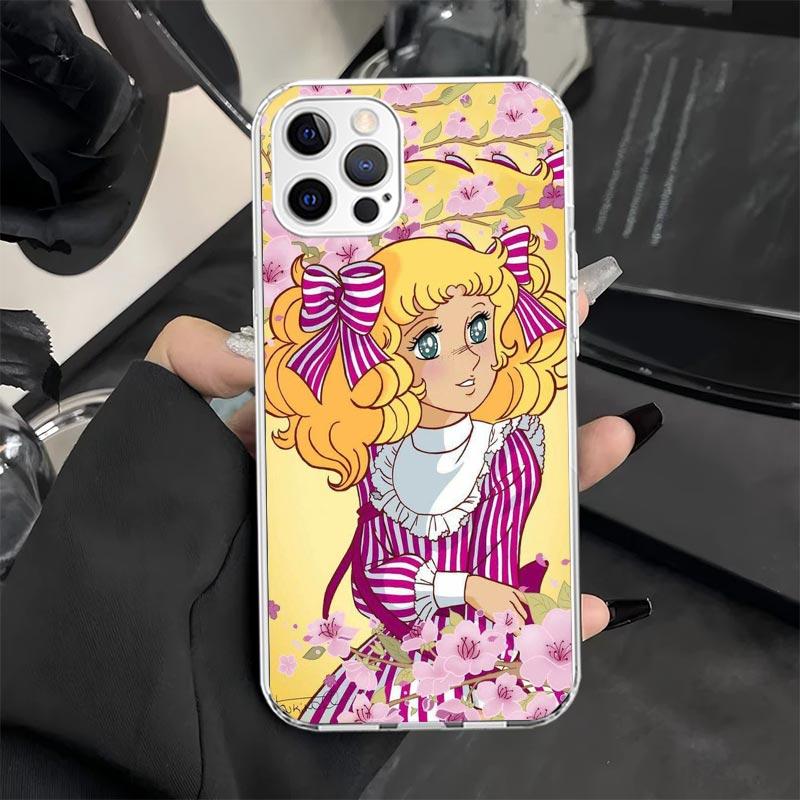 Candy 90s Anime Phone Case for iPhone 11 12 13 Mini 14 15 Plus 16 Pro Max 17 Air 16E 7 8 SE 17ProMax Soft Fundas Cover 11 12 13