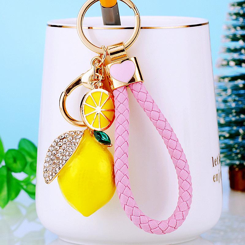 Llavero de Limón Creativo Forma de Fruta Decoración para Bolso Coche Colgante Pequeño Regalo