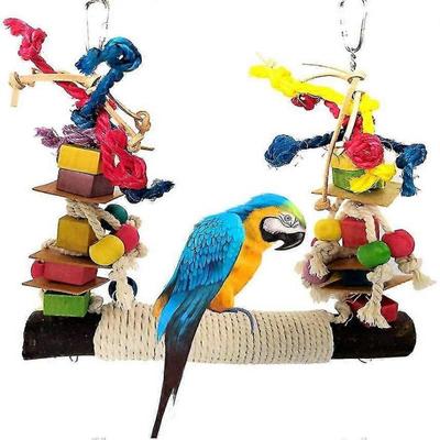 Große Papageienschaukel, Vogelschaukel, Papageienspielzeug, Hanfseilnetze für Wellensittiche, Nymphensittiche, Wellensittiche