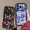 Shockproof Phone Case For iPhone 17 Pro Max Case iPhone 16 15 14 13 Pro Max 11 17e 16e Fashion Kiss Lips Print Soft Silicone Bumper Cover