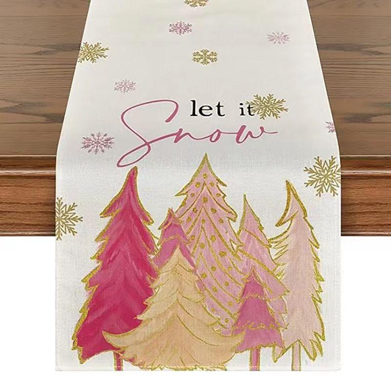 Christmas Table Runner Christmas Party Decor Rectangular Tablecloth for Festival Catering Decoration