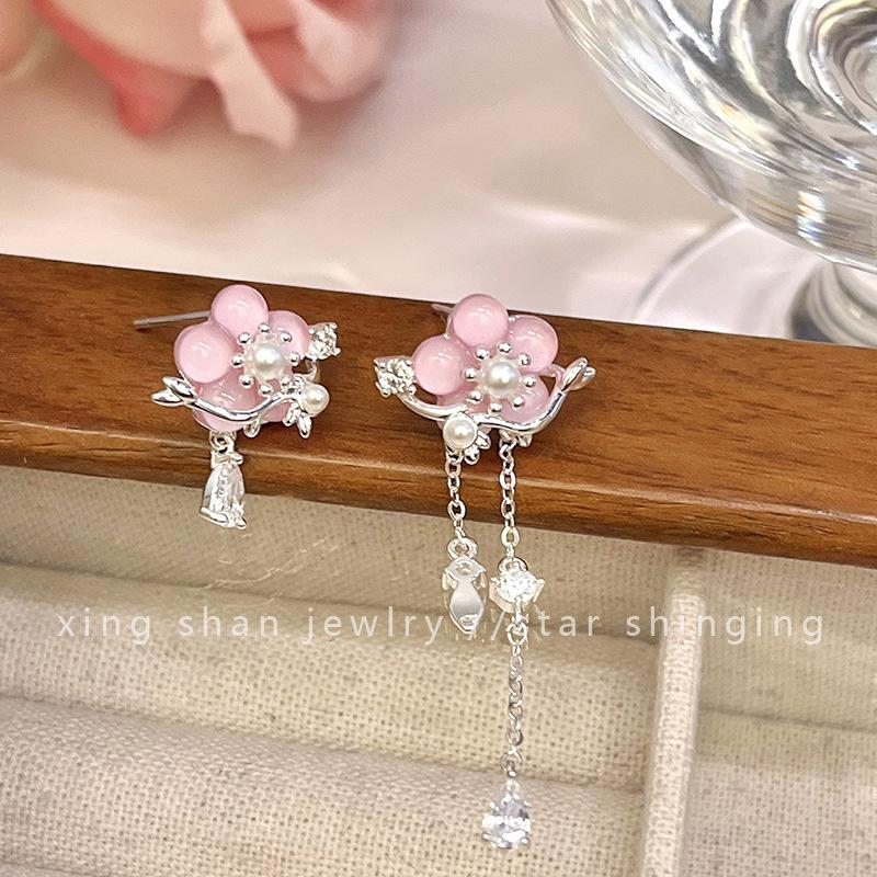 

Асимметричные роскошные милые серьги с геометрическим цветком во французском стиле ретро, ​​женские