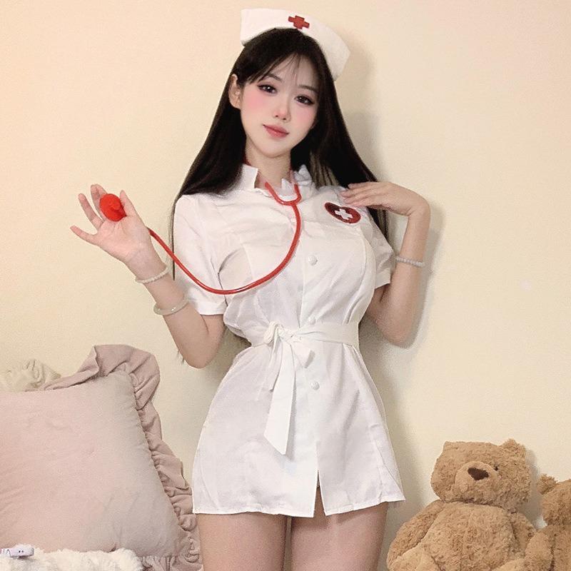 Erotic Lingerie Sexy Nurse Outfit Deep Hot Cosplay Pure Lust Passion Suit Bed Flirting Cos