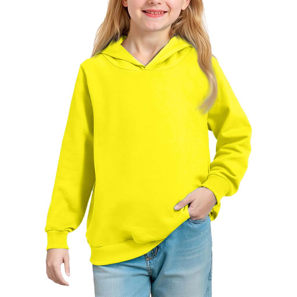 Big Kids' Solid Hoodie - Unisex Pullover Sweatshirt