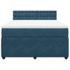 Box Spring Bed with Mattress Blue 140 X 190 Cm Velvet