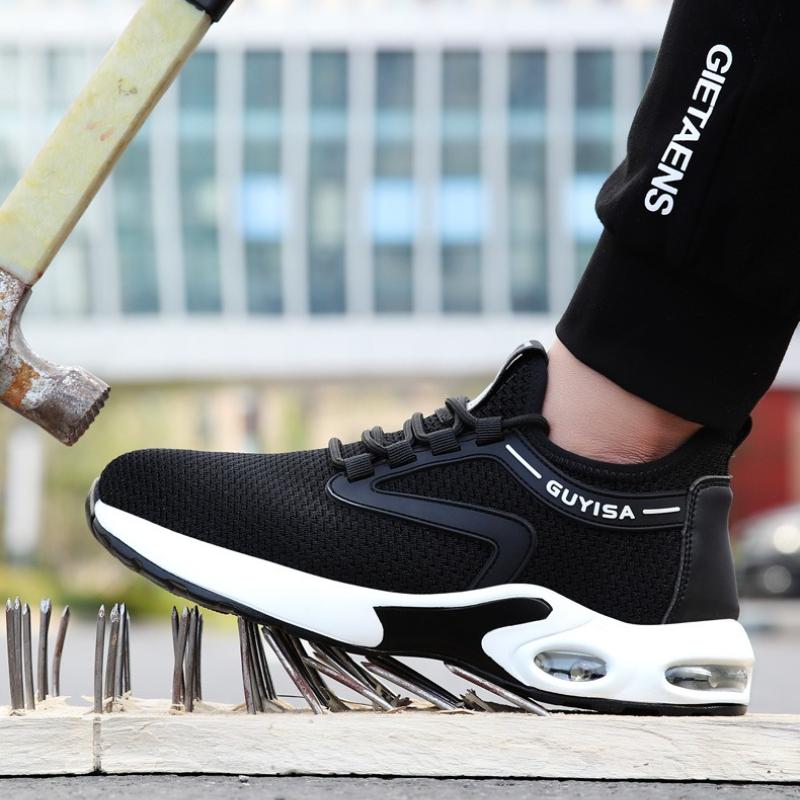 Fashion Steel Toe Safety Shoes Men Women Security Protection Work Shoes Lightweight Safety Boots Air Cushion Indestructible Shoes