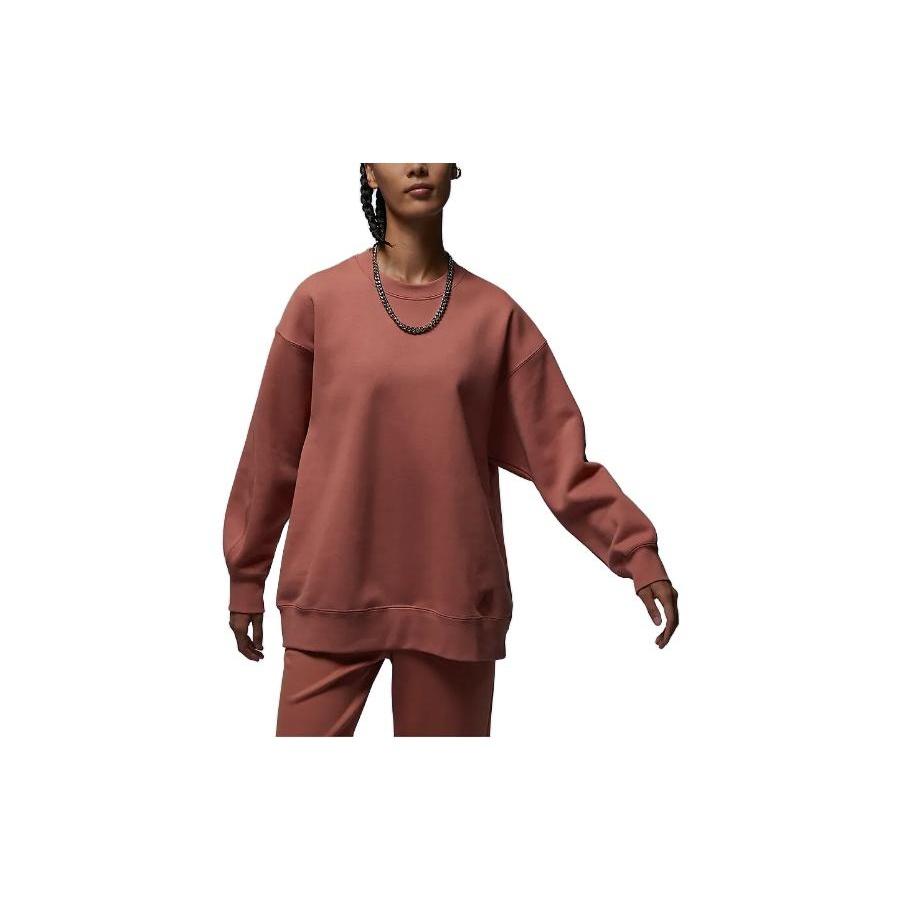 (WMNS) Air Jordan Flight Fleece Crew-neck Sweatshirt Sky J Orange Women s FB5117-810 L