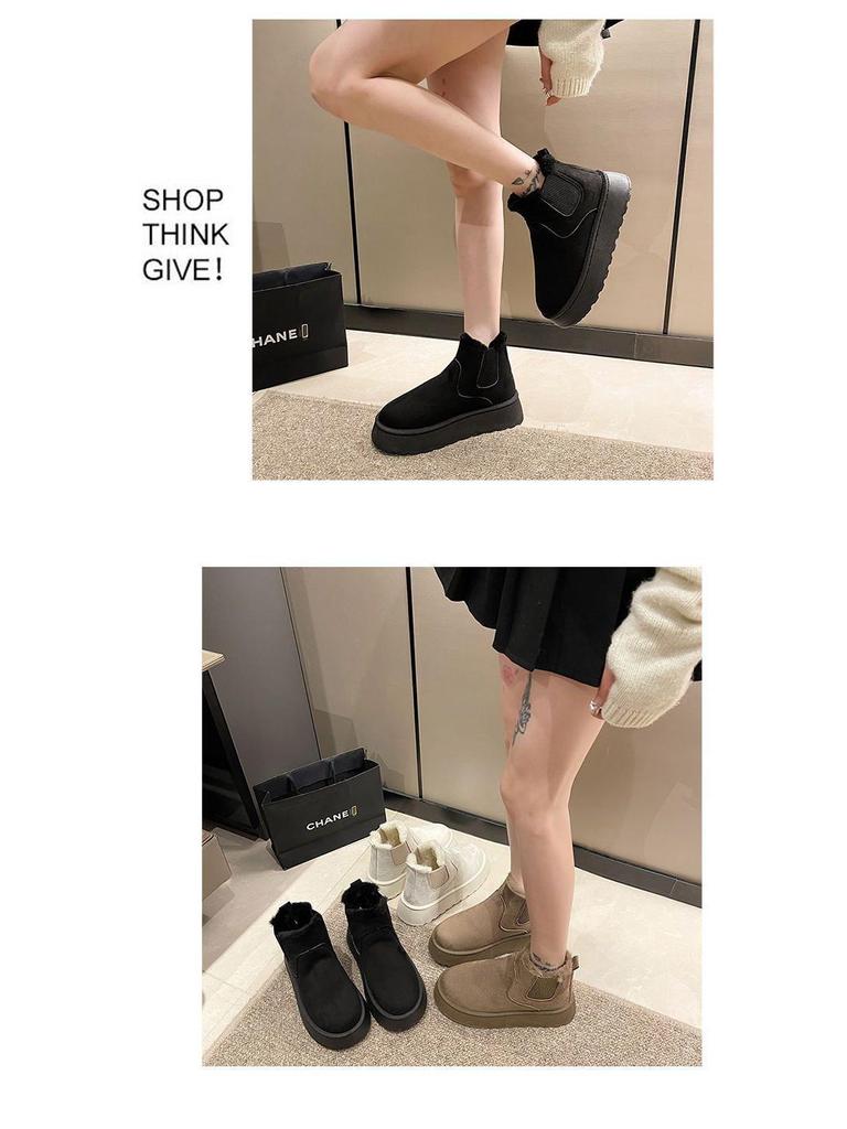 Damtjockbottnade snökängor 2025: Varm, Pådragbar, Halkfri, Mångsidig, Vinterstil med Plus-sammet.