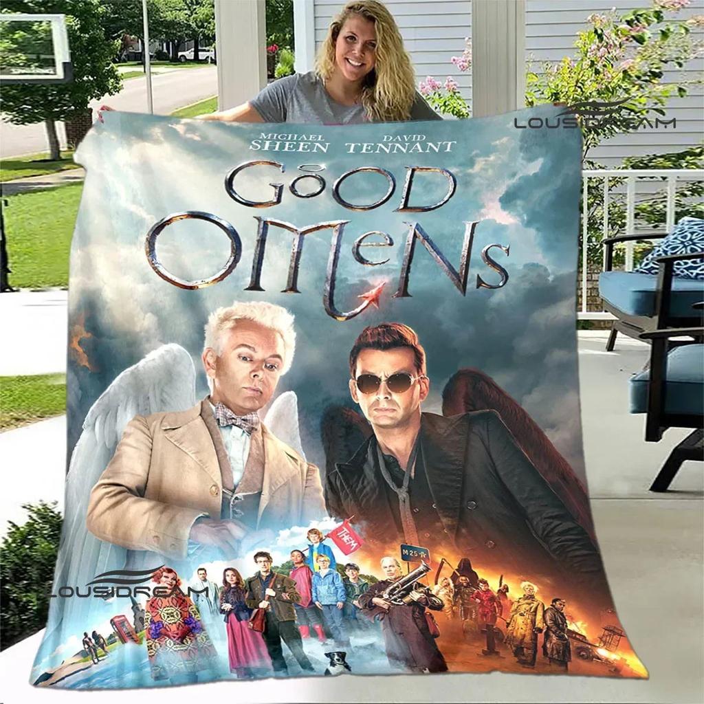 Good Omens Film Gedruckte Decke Kinder Warme Decke Flanell Weiche Bequeme Decke Haus Reise Decke Geburtstagsgeschenk