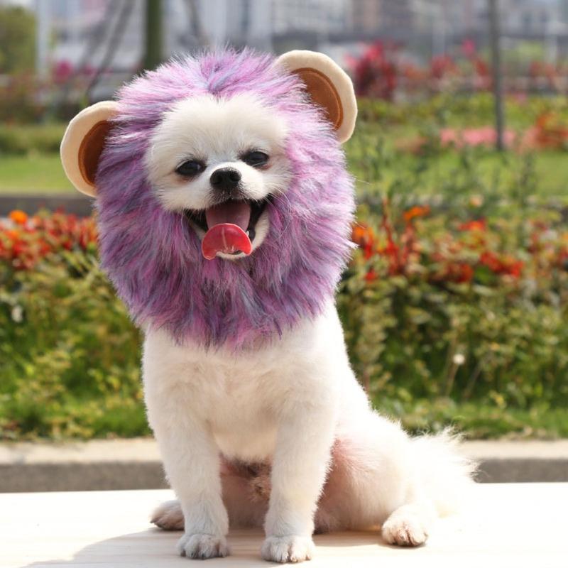 Halloween Lion Mane Hat, Adjustable Pet Costume Cap for Small Medium Large Pets, Funny Animal Cute Cat Dog Costume Accessory