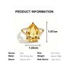 New Big Natural Citrine Ring in 925 Sterling Silver Yellow Gold Color Gemstone Jewelry for Girls Valentines Gift