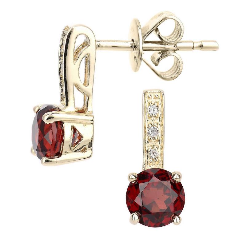 Garnet Inverted Lollipop Pendant Earrings