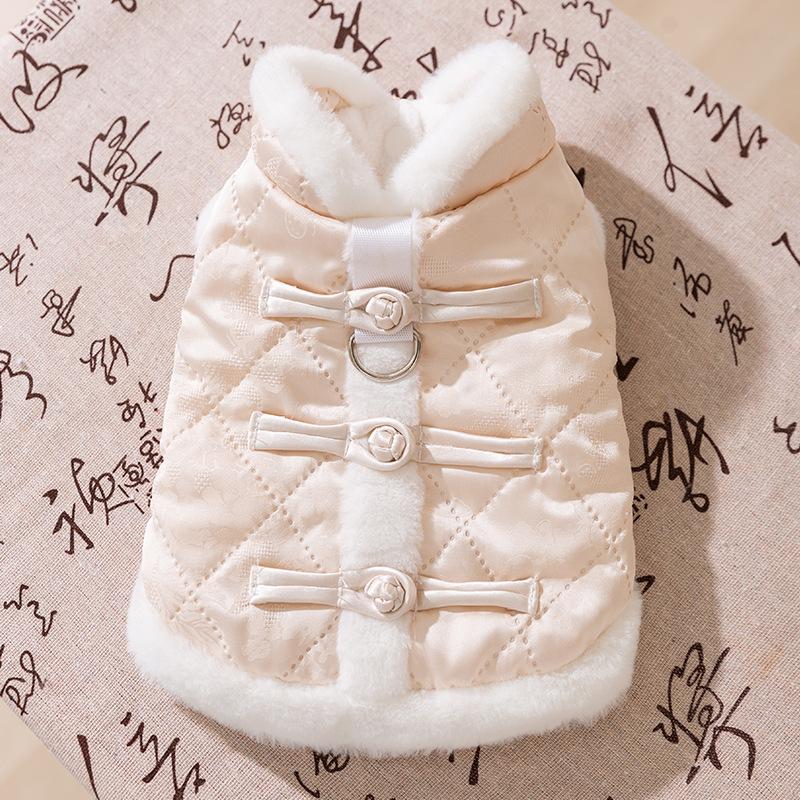 New cat clothes Chinese Tang clothing buckle autumn and winter warm into cat kittens small dogs dog vests pet cotton-padded clothes